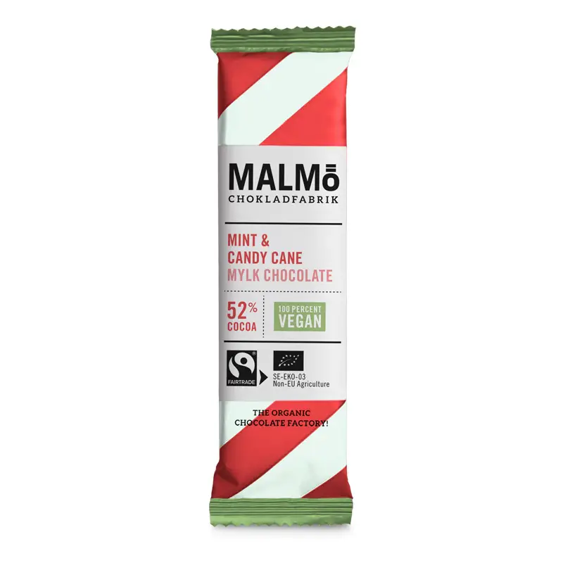Mint & Polkagris 52% 24 x 25 g från Malmö Chokladfabrik | #MÖ BARS MP | Choklad