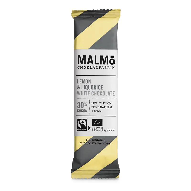 Citron & Lakrits 30% 24 x 25 g från Malmö Chokladfabrik | #MÖ BARS CL | Choklad