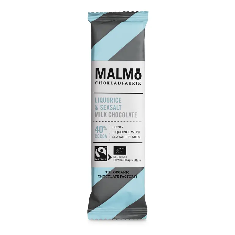 Lakrits & Havssalt 40% 24 x 25 g från Malmö Chokladfabrik | #MÖ BARS LH | Choklad