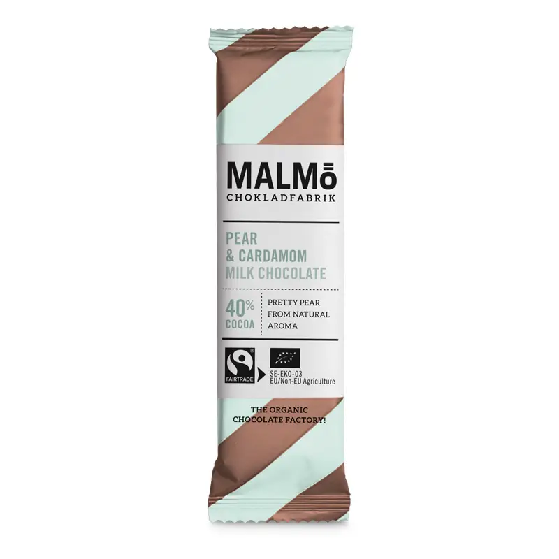 Päron & Kardemumma 40% 24 x 25 g från Malmö Chokladfabrik | #MÖ BARS PÄR | Choklad