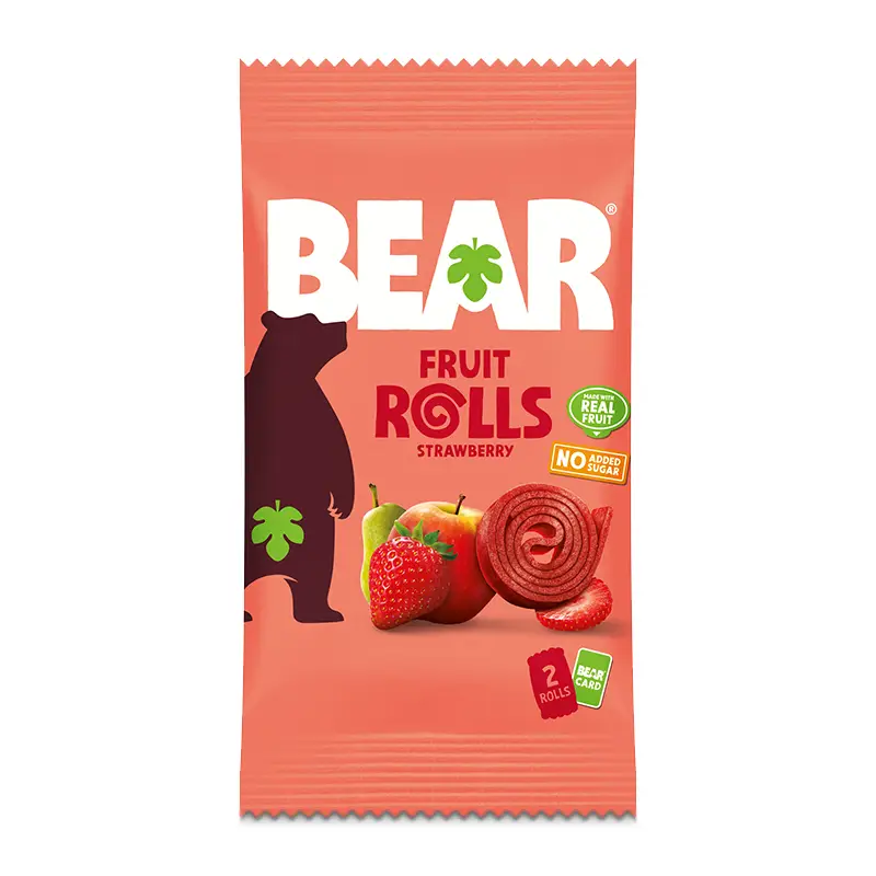 Fruktrullar Jordgubbe 18 x 20 g från Bear | #32825 | Torkad frukt