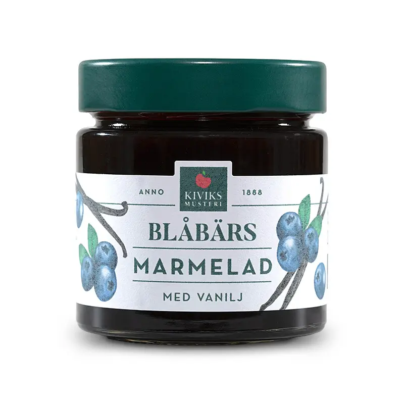 Marmelad Blåbär & Vanilj 10 x 200 g från Kiviks Musteri | #40180 | Sylt, Mos, Marmelad & Gelé