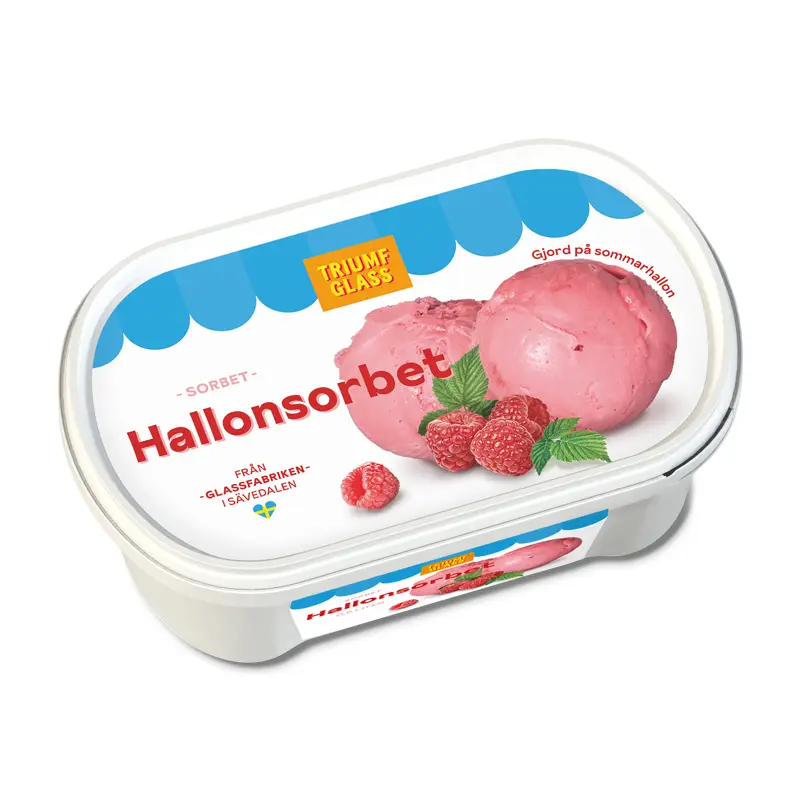 Hallonsorbet 6 x 500 ml från Triumf Glass | #50116 | Kulglass