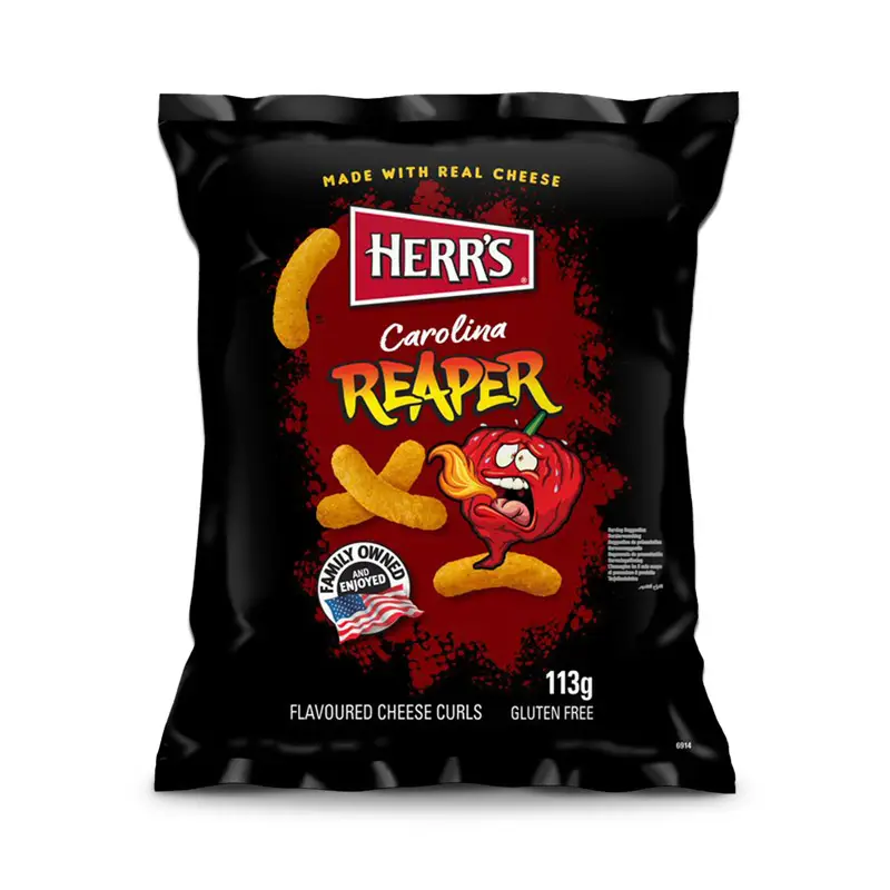 Carolina Reaper Curls 12 x 113 g från Herr´s | #19023149 | Ostbågar & Former