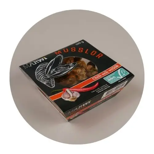 Musslor Chili/Vitlök 8 x 100 g från JP Foods | #308376 | Musslor