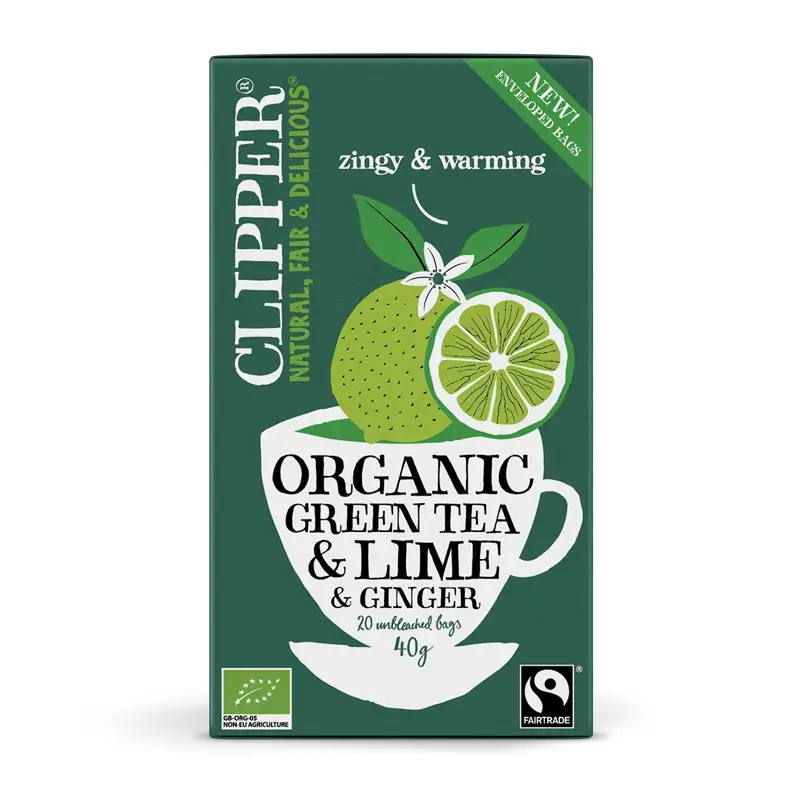 Lime & Ginger Green Tea 4x20st från Clipper | #971648 | Te