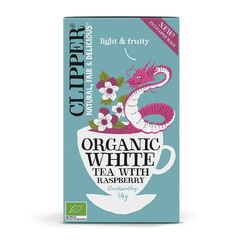 Raspberry White Tea 4 x 20 st från Clipper | #971808 | Te