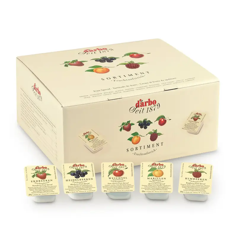 Marmelad Sortimentask 100 x 25 g från DÁRBO | #1000259 | Sylt, Mos, Marmelad & Gelé