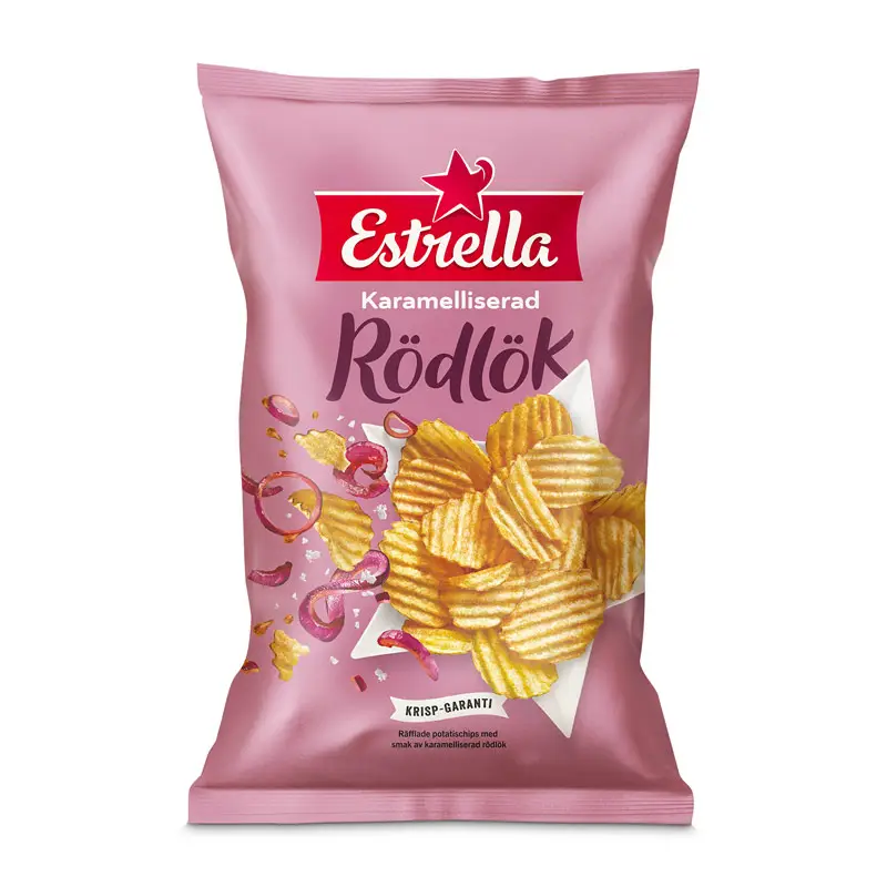 Chips Karamelliserad Rödlök 18 x 275 g från Estrella | #10001792 | Chips