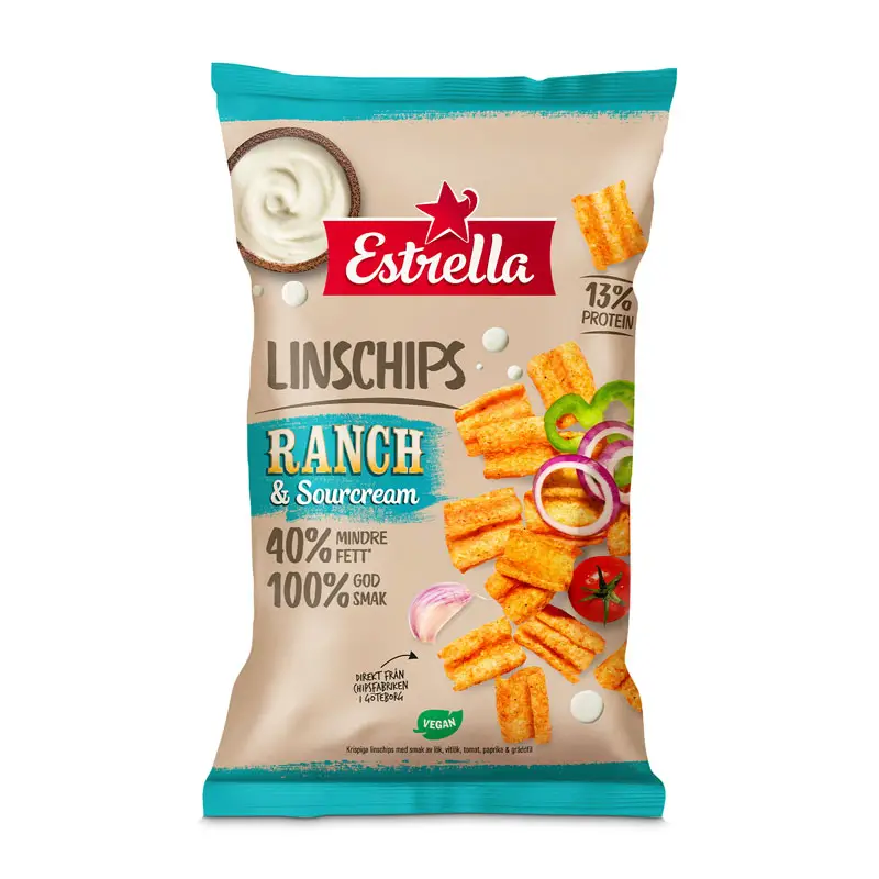 Linschips Ranch & Sourcream 12 x 110 g från Estrella | #10001554 | Chips
