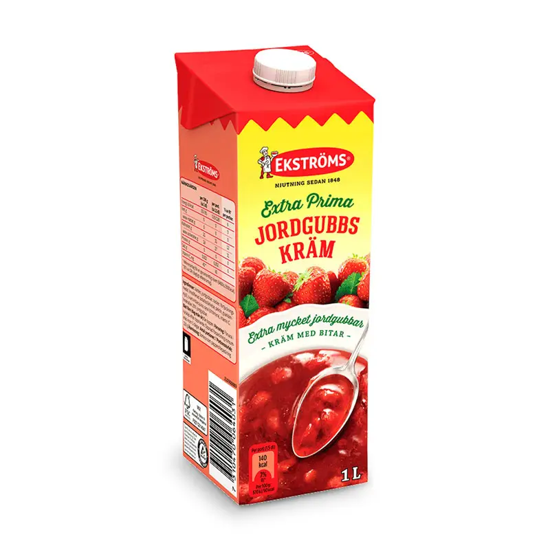 Extra Prima Jordgubbskräm 8 x 1 l från Ekströms | #454006408 | Färdiglagade måltider
