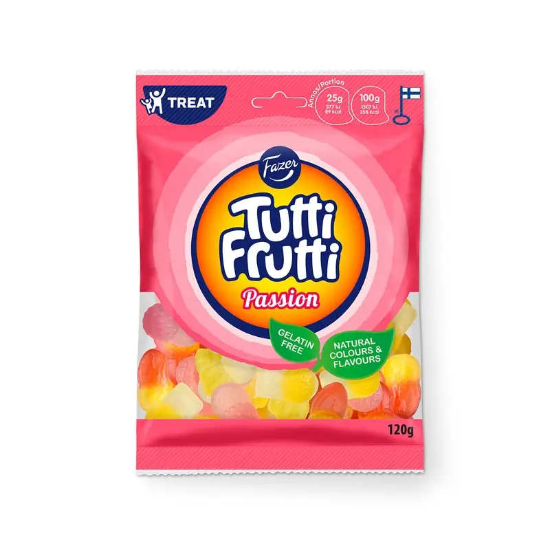 Tutti Frutti Passion 24 x 120 g från Fazer Konfektyr | #403591 | Godis