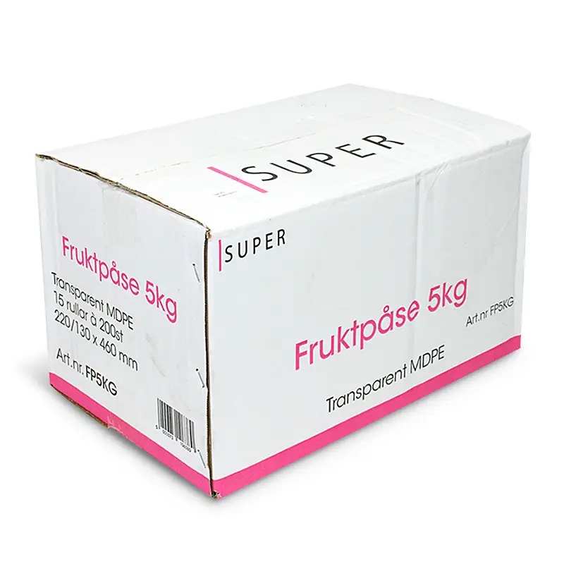 Fruktpåse 5kg Transparenta MDPE 15 x 200 st från ReCirkel | #FP5KG | Påsar