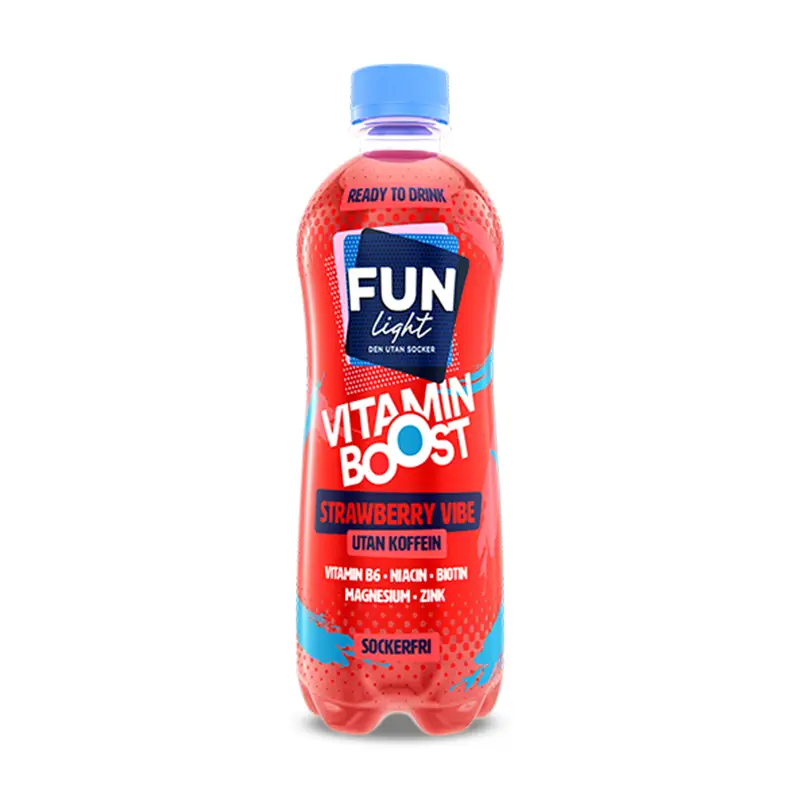 Strawberry Vibe 6 x 50 cl från Fun Light | #FUN001 | Funktionsdryck