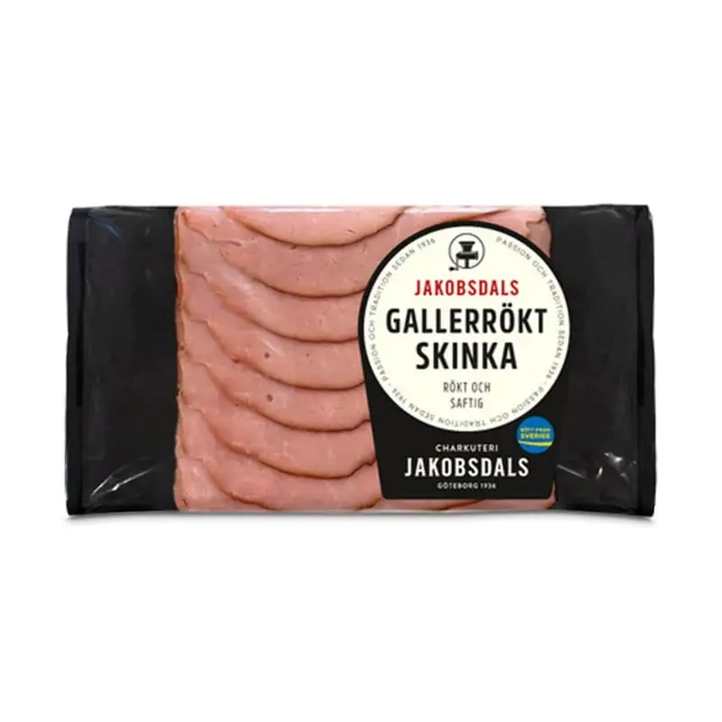 Gallerrökt Skinka 12 x 100 g från Jakobsdals | #7550 | Skinka