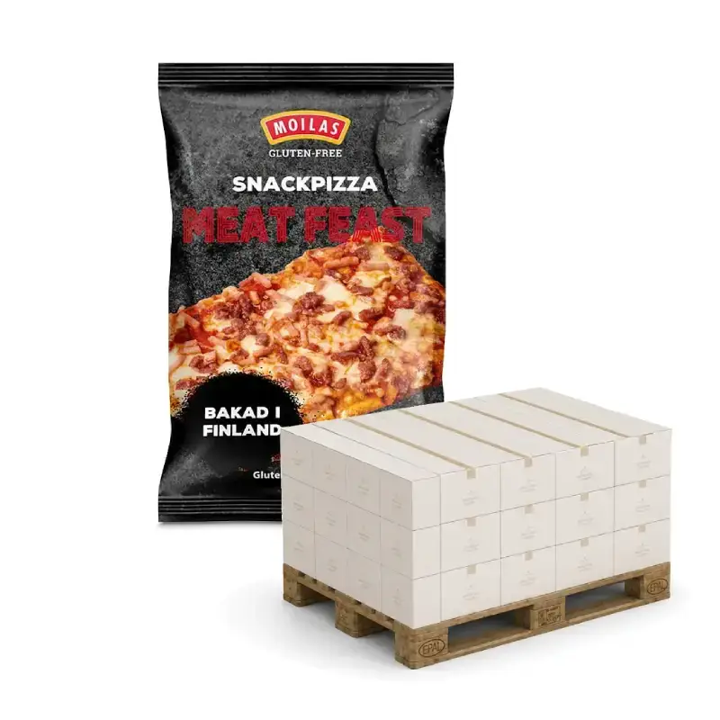 Glutenfri Snackpizza Meat Feast Halvpall 672 x 100 g från Moilas | #374068xHP | Pizza