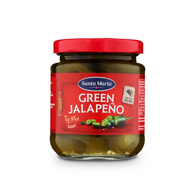 Green Jalapeño Hot 12 x 215 g från Santa Maria | #3840 | Grönsakskonserv