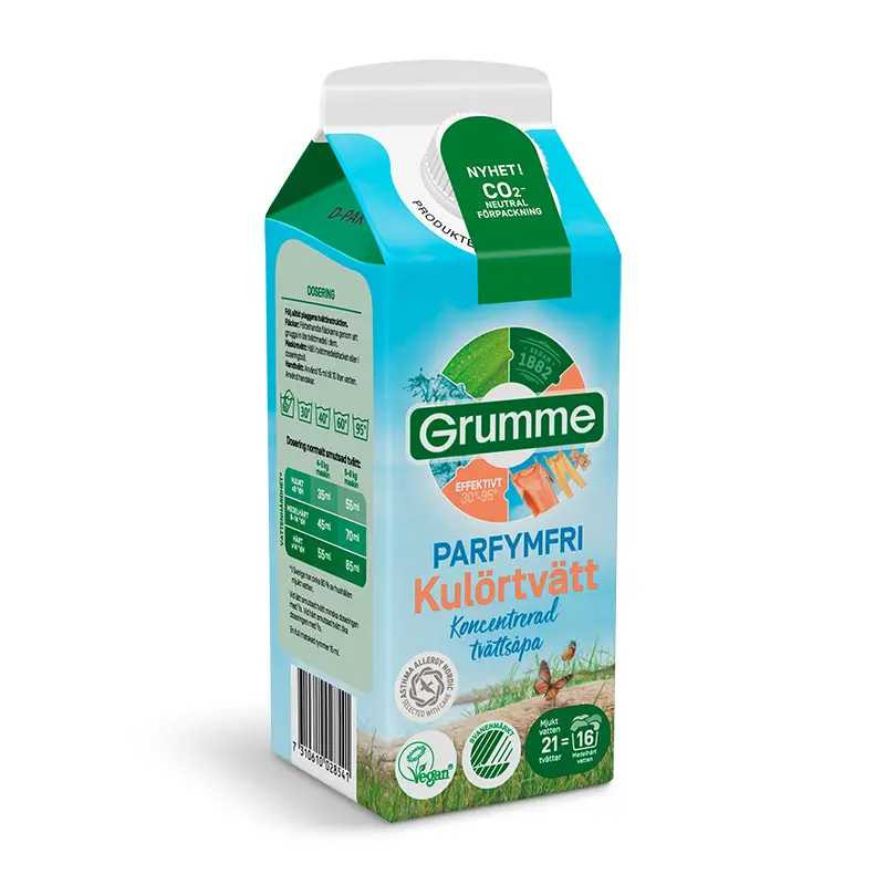 Flytande Kulörtv Sensitive oparf 8 x 750 ml från Grumme | #51006064 | Tvättmedel