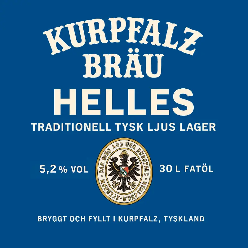 HELLES Ljus Lager 5,2% FAT 30 l från Kurpfalz Bräu | #40751 | Öl