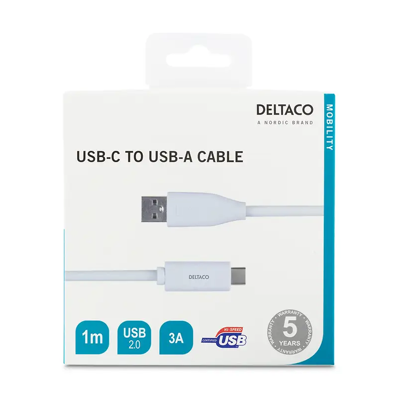 Laddkabel USB-C Lightning 2m 1 st från Deltaco | #IPLH-452 | Kablar & Adaptrar