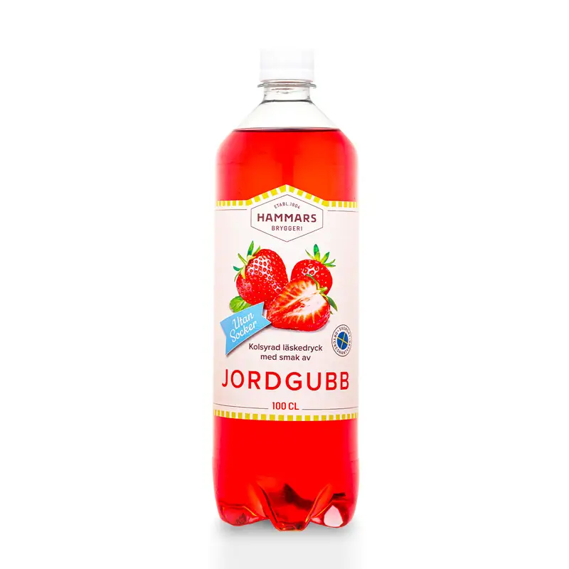 Jordgubbssoda Sockerfri 8 x 1 l från Hammars Bryggeri | #11020 | Läsk & Soda