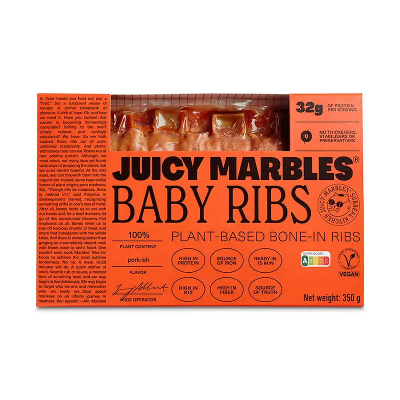 Revbensspjäll Växtbaserade Baby Ribs 4 x 350 g från Juicy Marbles | #JUICY102 | Revben