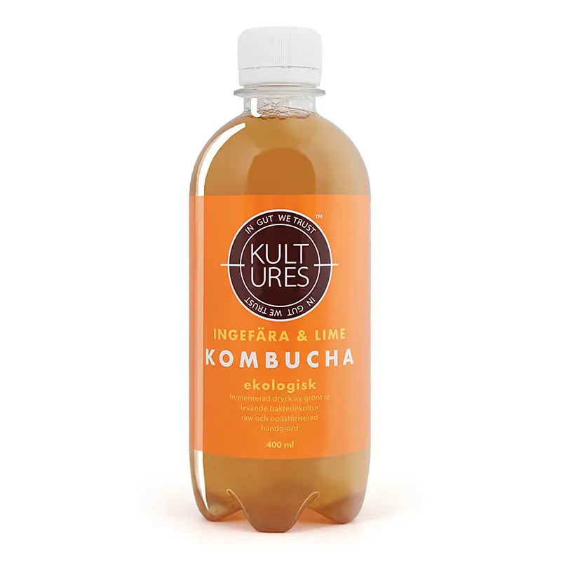 Kombucha, Ingefära & Lime 12 x 400 ml från Kultures | #42339 | Kombucha