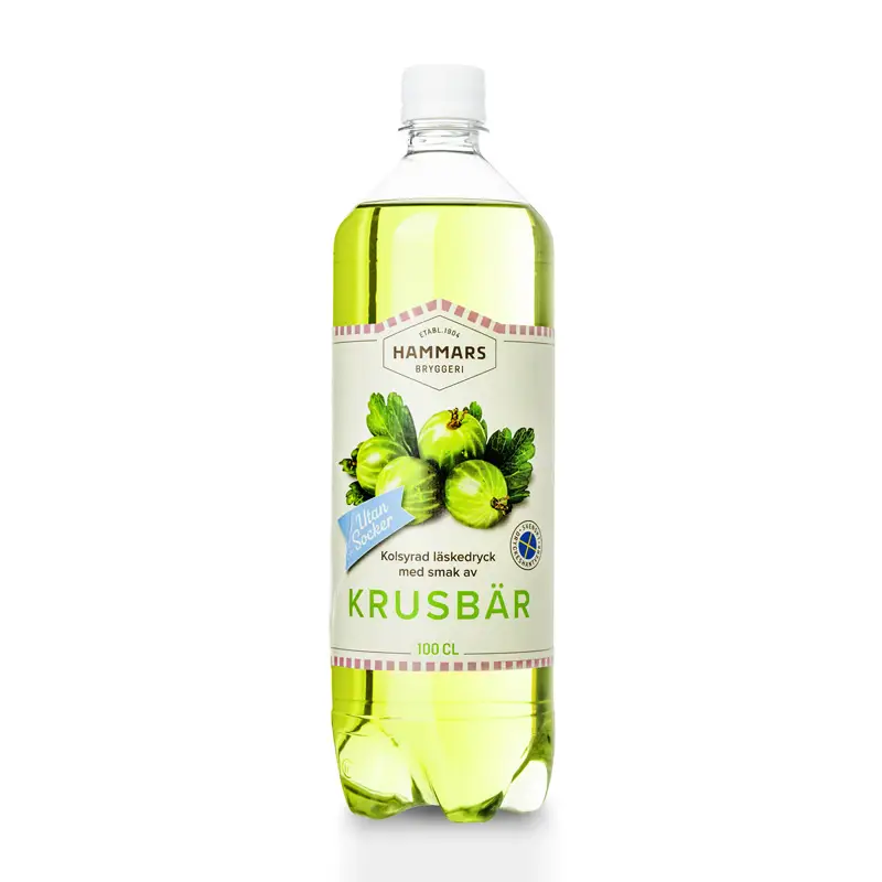 Krusbärsoda Sockerfri 8 x 1 l från Hammars Bryggeri | #10019 | Läsk & Soda