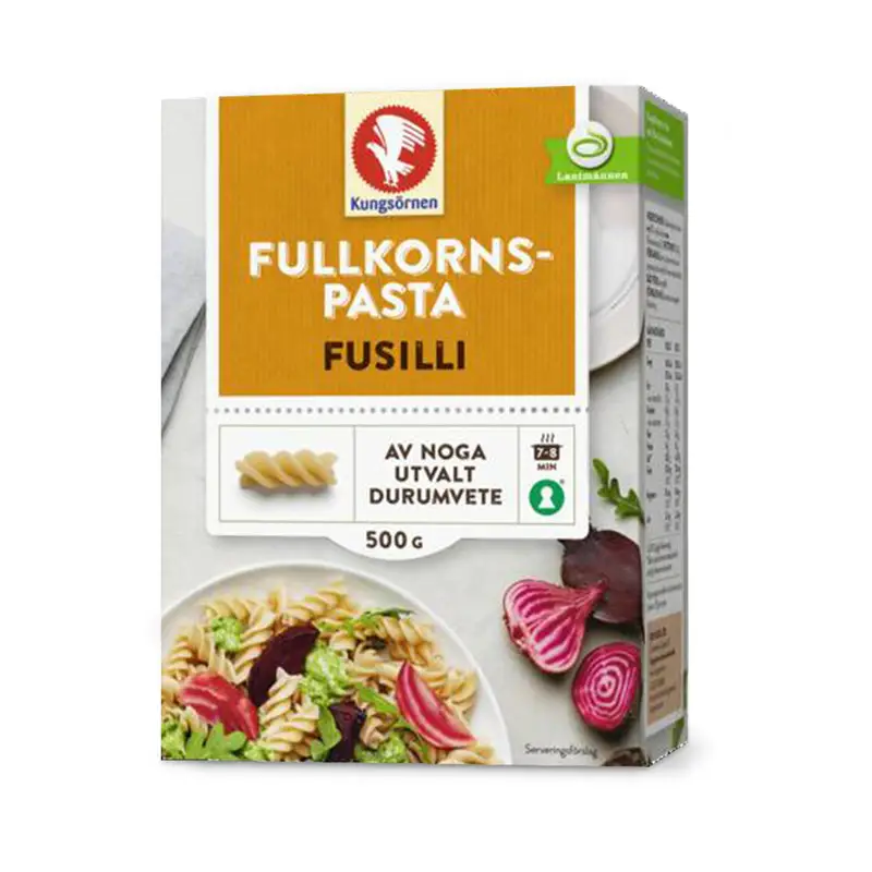 Fusilli Fullkorn 10x500g från Kungsörnen | #102372 | Pasta & Nudlar