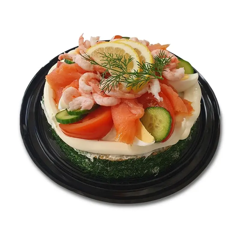 Smörgåstårta Lax/Räkor 1000 g från Kallskänksgourmé | #3634 | Smörgåstårtor