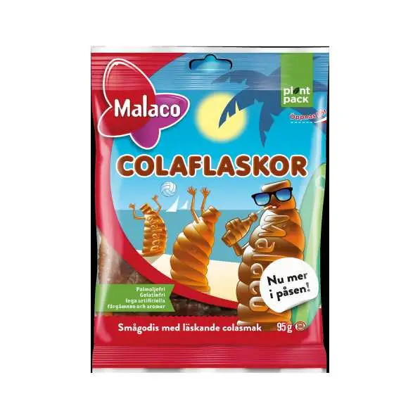 Colaflaskor 28 x 95 g från Malaco | #1018152 | Godis