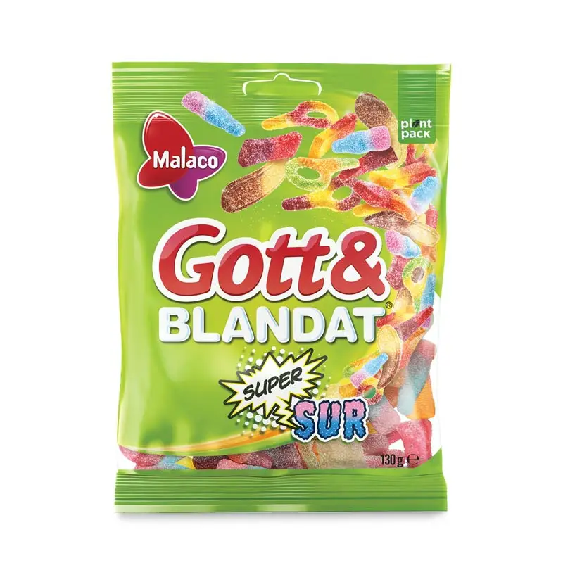Gott & Blandat Supersur 30 x 130 g från Malaco | #1000802 | Godis
