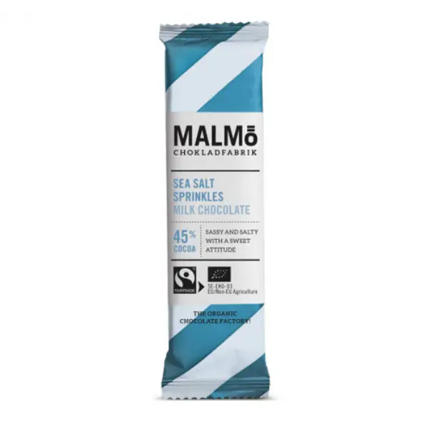 Milk Chocolate & Sea Salt Sprinkles 45% 24 x 25 g från Malmö Chokladfabrik | #MÖ BARS MCSSS | Choklad