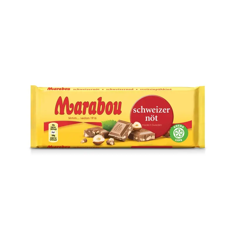 Marabou Schweizernöt 22 x 100 g från Marabou | #19123 | Choklad