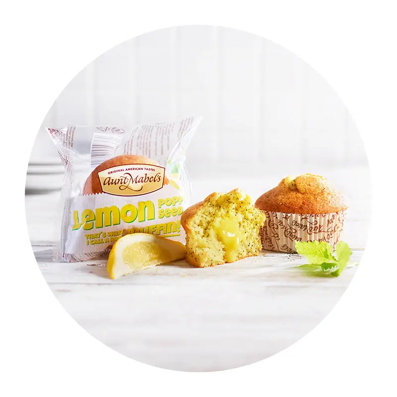 Lemon Poppyseed Muffins, Singel 16 x 100 g från Aunt Mabels | #31315 | Muffins