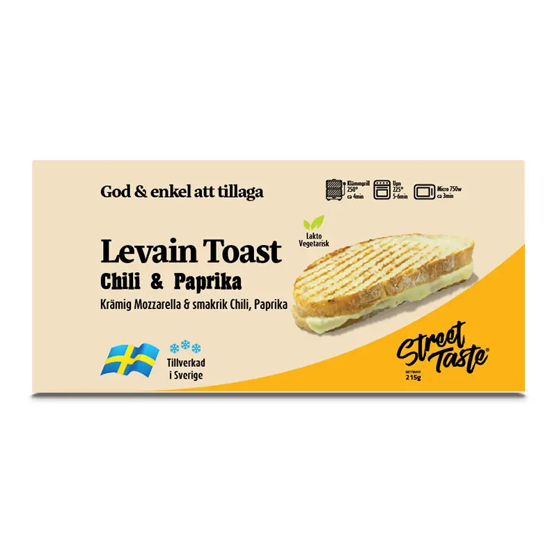 Toast Mozzarella Chili Paprika 15 x 215 g från StreetTaste | #401 | Smörgåsar färdiga