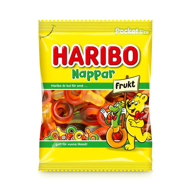 Nappar Frukt 24 x 80 g från HARIBO | #10010211 | Godis