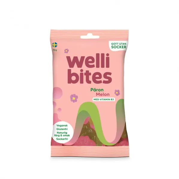 Päron & Melon 16 x 70 g från Wellibites | #88530667 | Godis