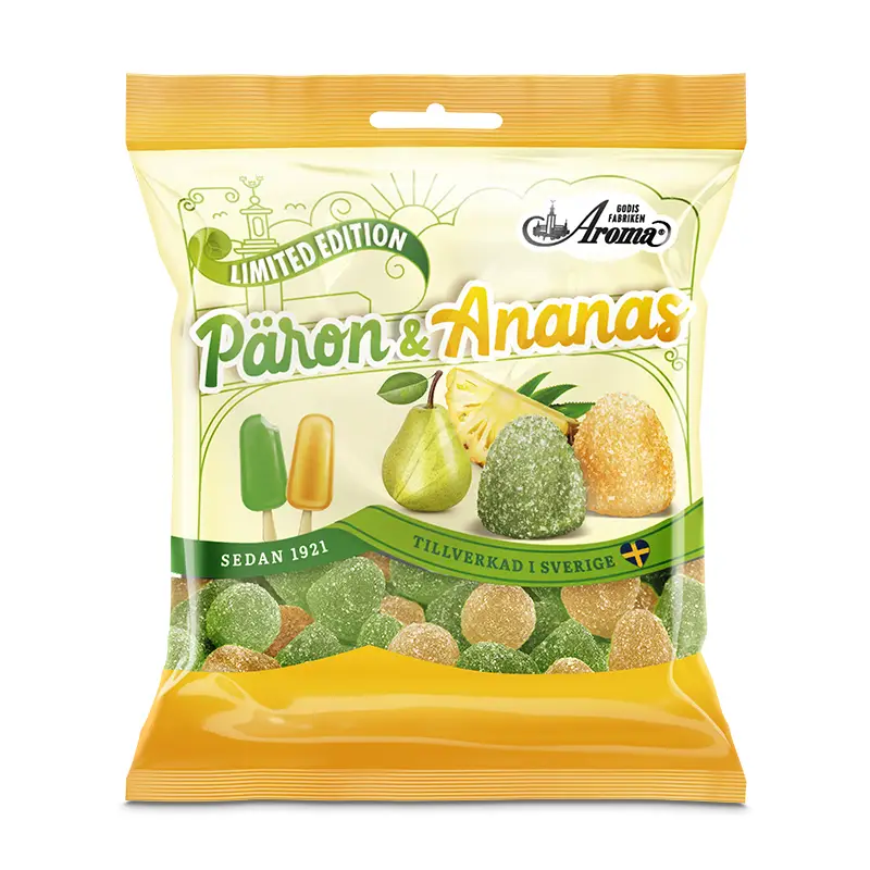 Päron & Ananastoppar 16 x 115 g från Aroma Konfektyr | #334 | Godis