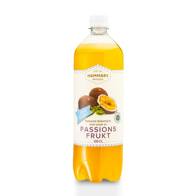 Passionsfrukt Soda Sockerfri 8 x 1 l från Hammars Bryggeri | #10025 | Läsk & Soda