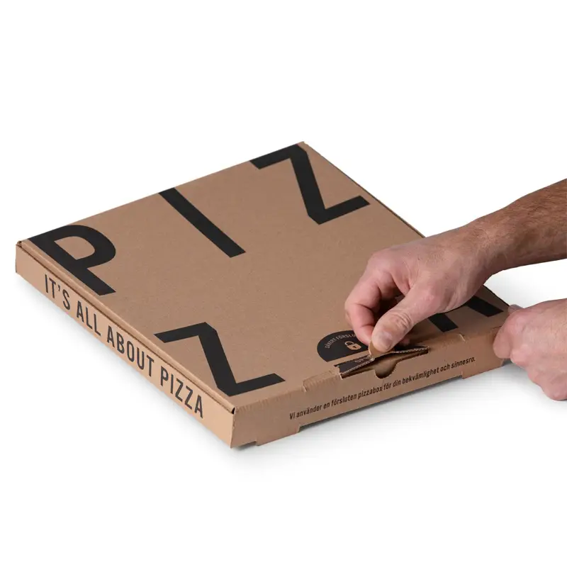 Pizzakartong Låsbar 30cm 100 st från Safepack Scandinavia | #10101 | Pizzakartonger