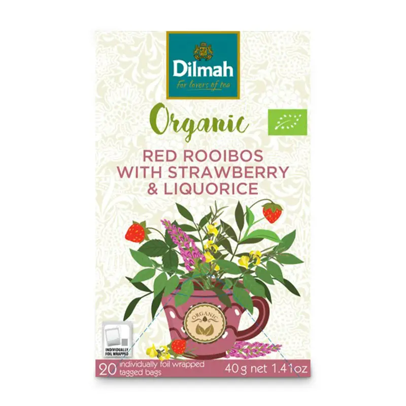 Rooibos Jordgubb Lakrits 6 x 20 st från Dilmah | #4220 | Te