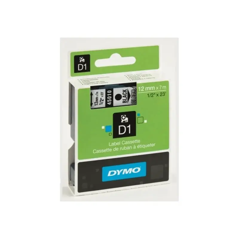 Märkband Dymo D1 12mm Svart/Vit 1 st från Kontor | #S0720530 | Kontorstillbehör