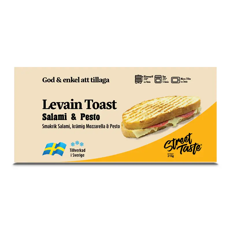 Toast Mozzarella Salami Pesto 15 x 215 g från StreetTaste | #403 | Smörgåsar färdiga