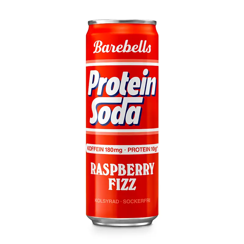 Protein Soda Raspberry Fizz 12 x 35.5 ml från Barebells | #B1506 | Funktionsdryck