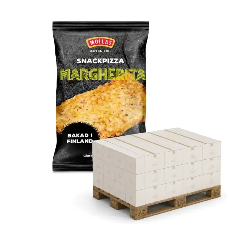 Glutenfri Snackpizza Margherita Halvpall 672 x 100 g från Moilas | #374067xHP | Pizza