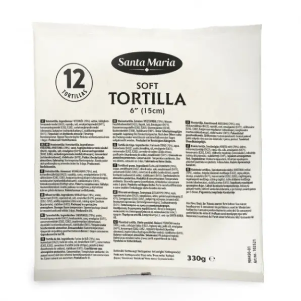 Soft Tortilla 15cm 6" 12st 12 x 12 st från Santa Maria | #102521 | Tortilla & Taco