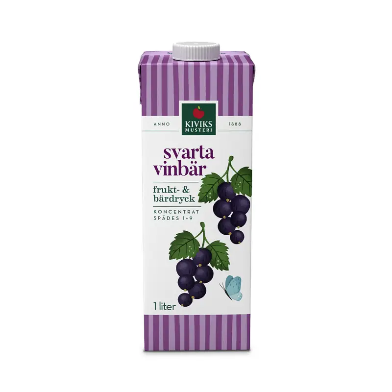 Svartvinbärsdryck Koncentrat Lätt 10x1l från Kiviks Musteri | #72927 | Fruktdryck