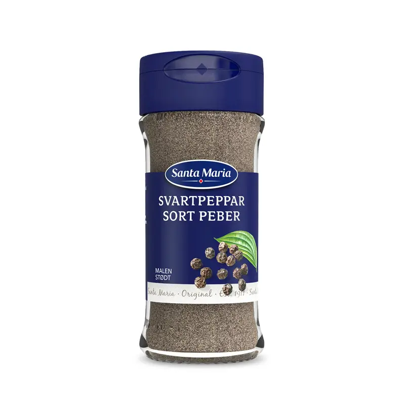 Svartpeppar Malen 6 x 31 g från Santa Maria | #101567 | Kryddor