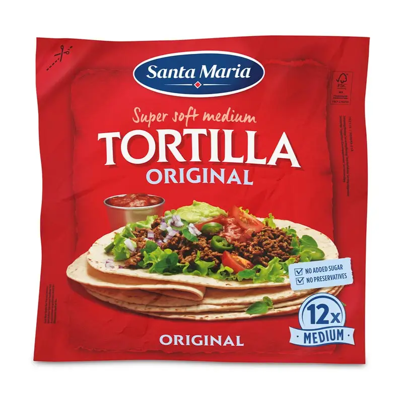 Tortilla Original Medium 12-Pack 8 x 480 g från Santa Maria | #102115 | Tortilla & Taco